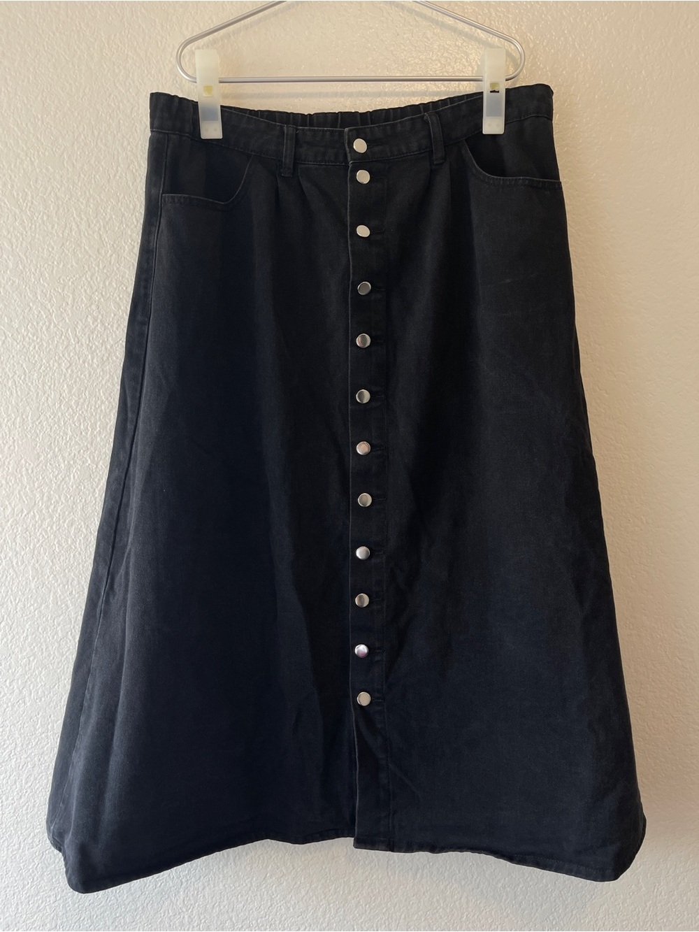 SHEIN Black A-Line Midi Skirt